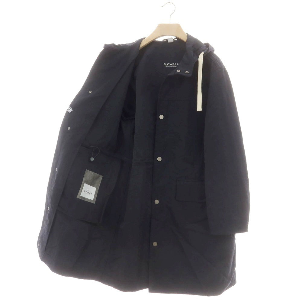 【新品】スローウェア SLOWEAR TEKNOSARTORIAL ナイロン フーデッドコート ネイビー【サイズ48】【 状態ランクN 】【 メンズ 】 [EPD]
