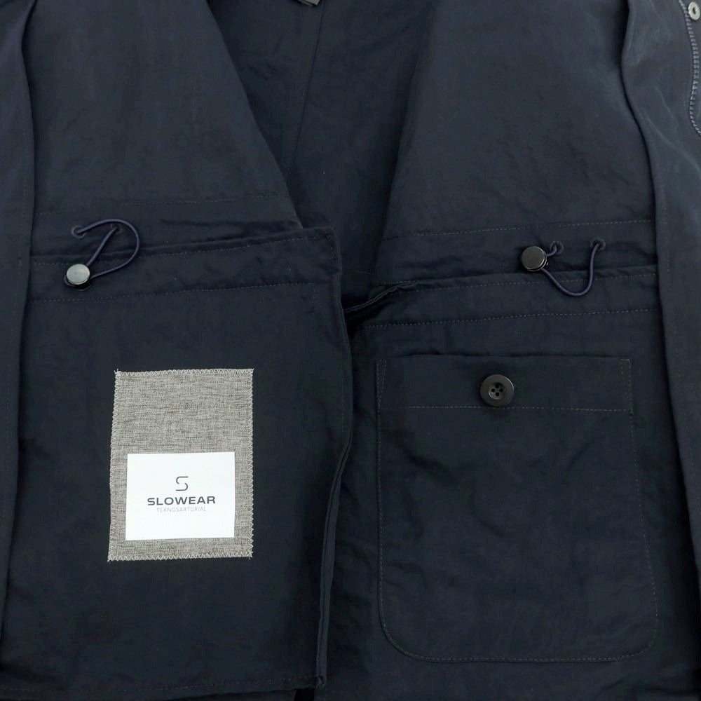 【新品】スローウェア SLOWEAR TEKNOSARTORIAL ナイロン フーデッドコート ネイビー【サイズ48】【 状態ランクN 】【 メンズ 】 [DPD]