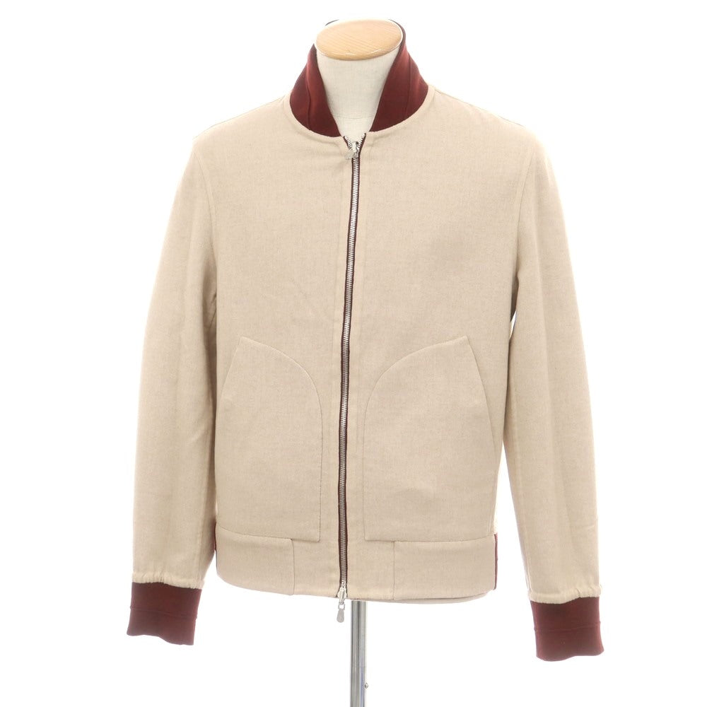 【新品】ブルネロクチネリ Brunello Cucinelli リバーシブル カシミヤシルク ダブルジップ スイングトップ ボルドーxベージュ【 44 】【 状態ランクN 】【 メンズ 】[CPD]