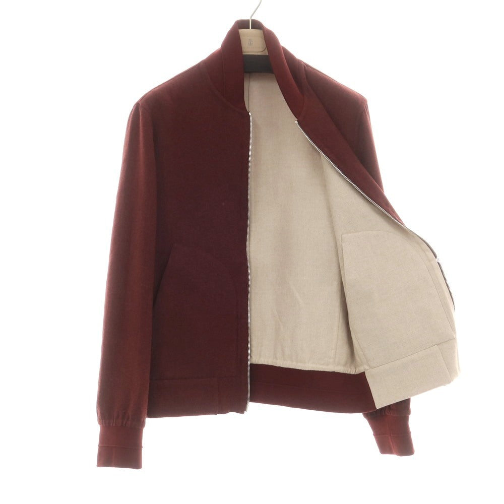 【新品】ブルネロクチネリ Brunello Cucinelli リバーシブル カシミヤシルク ダブルジップ スイングトップ ボルドーxベージュ【 44 】【 状態ランクN 】【 メンズ 】[CPD]
