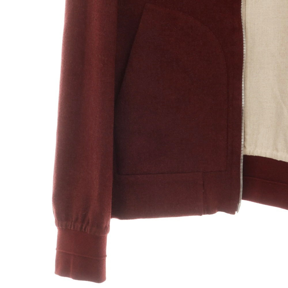 【新品】ブルネロクチネリ Brunello Cucinelli リバーシブル カシミヤシルク ダブルジップ スイングトップ ボルドーxベージュ【 44 】【 状態ランクN 】【 メンズ 】[CPD]