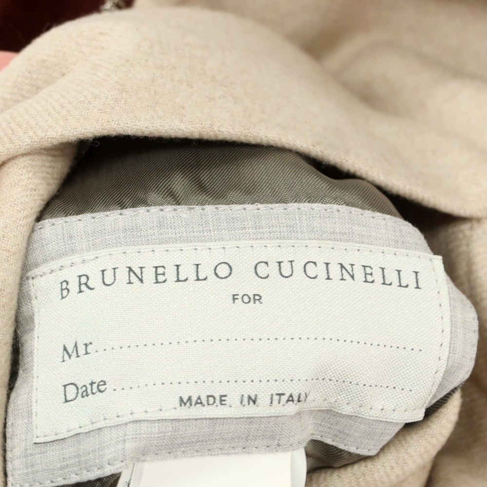 【新品】ブルネロクチネリ Brunello Cucinelli リバーシブル カシミヤシルク ダブルジップ スイングトップ ボルドーxベージュ【 44 】【 状態ランクN 】【 メンズ 】[CPD]