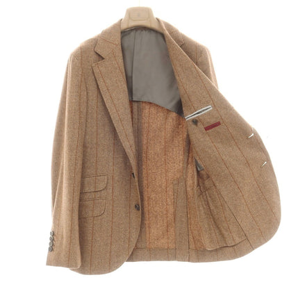 【新品】ブルネロクチネリ Brunello Cucinelli ウールカシミヤ ヘリンボーン テーラードジャケット ベージュ【 44 】【 状態ランクN 】【 メンズ 】