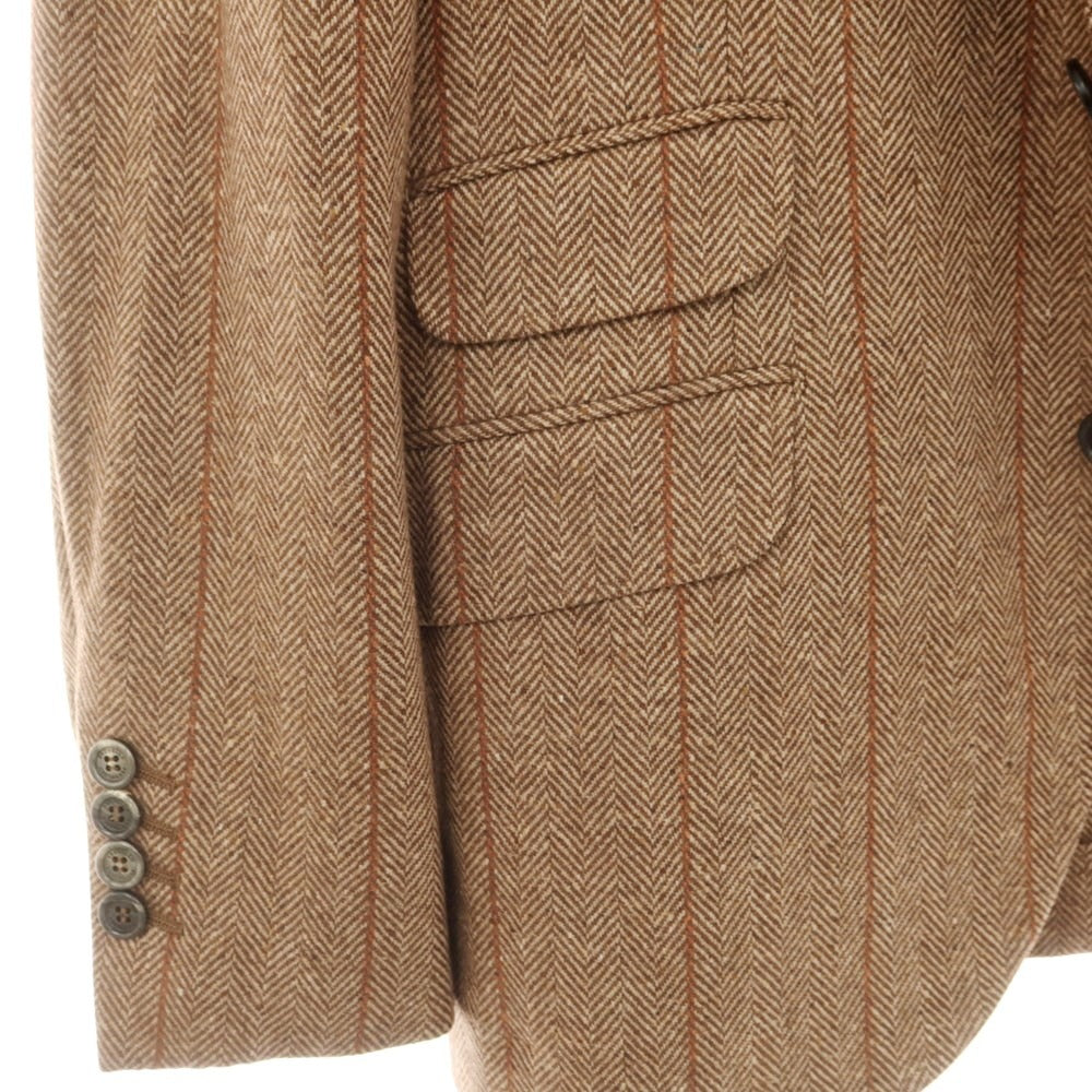 【新品】ブルネロクチネリ Brunello Cucinelli ウールカシミヤ ヘリンボーン テーラードジャケット ベージュ【 44 】【 状態ランクN 】【 メンズ 】