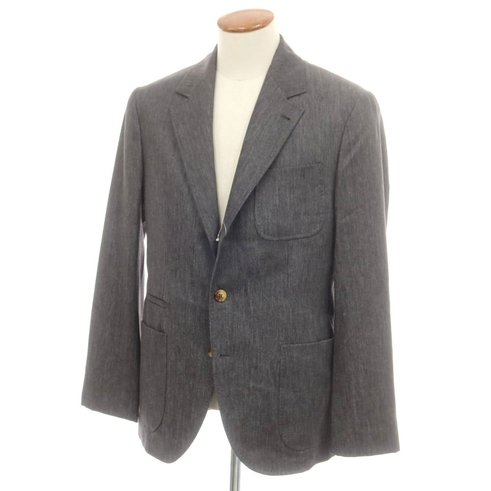 【新品】ブルネロクチネリ Brunello Cucinelli ツイルウール テーラードジャケット グレー【サイズ48】【 状態ランクN 】【 メンズ 】 [DPD]