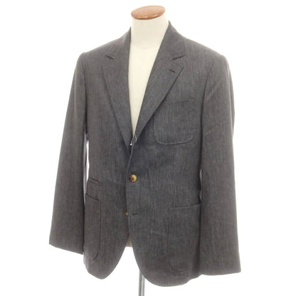 【新品】ブルネロクチネリ Brunello Cucinelli ツイルウール テーラードジャケット グレー【 48 】【 状態ランクN 】【 メンズ 】
