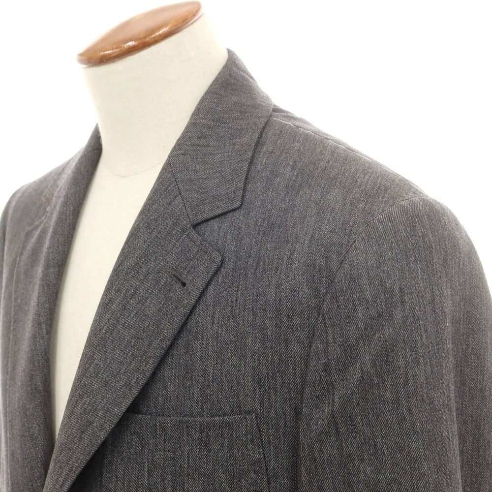 【新品】ブルネロクチネリ Brunello Cucinelli ツイルウール テーラードジャケット グレー【サイズ48】【 状態ランクN 】【 メンズ 】 [DPD]