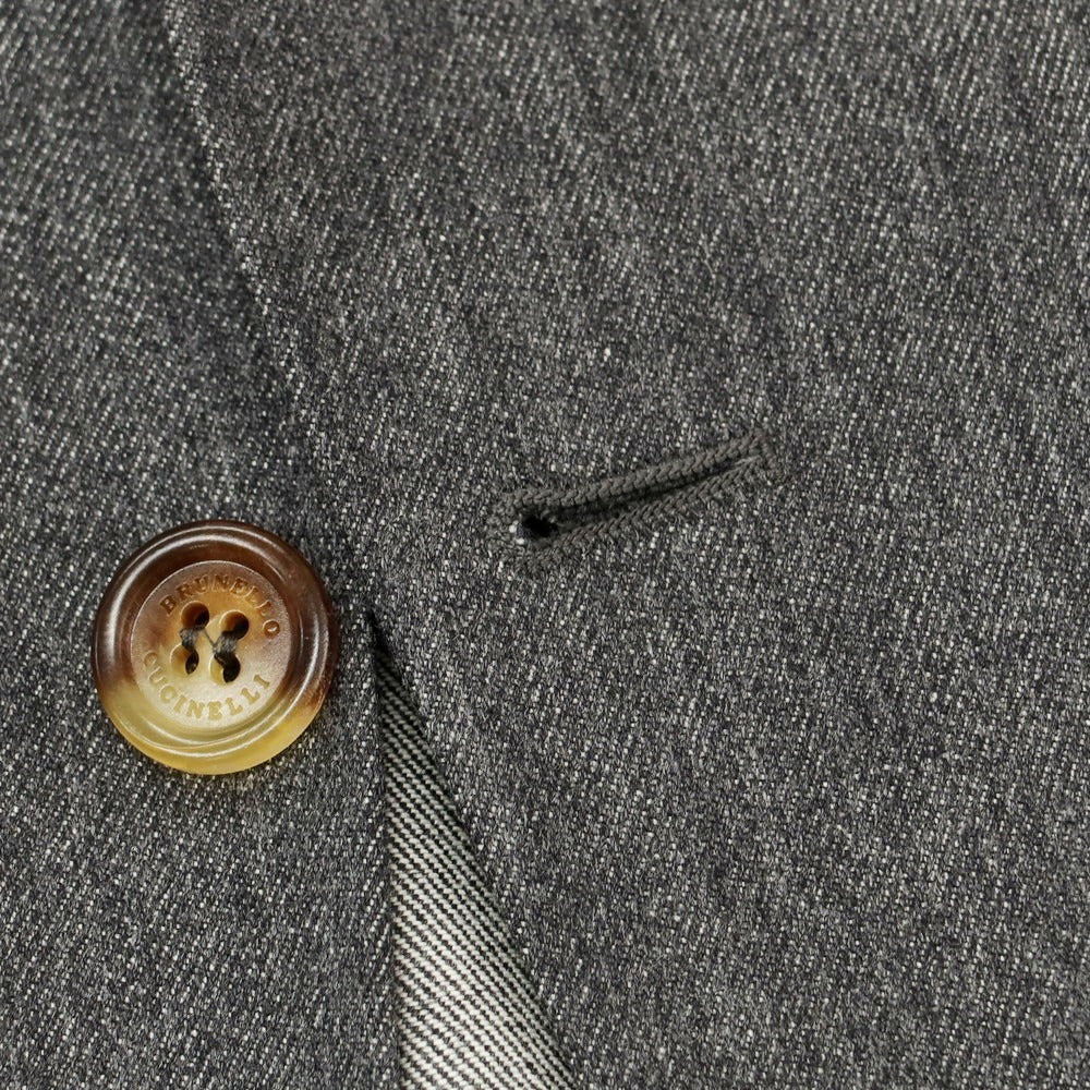【新品】ブルネロクチネリ Brunello Cucinelli ツイルウール テーラードジャケット グレー【サイズ48】【 状態ランクN 】【 メンズ 】 [DPD]