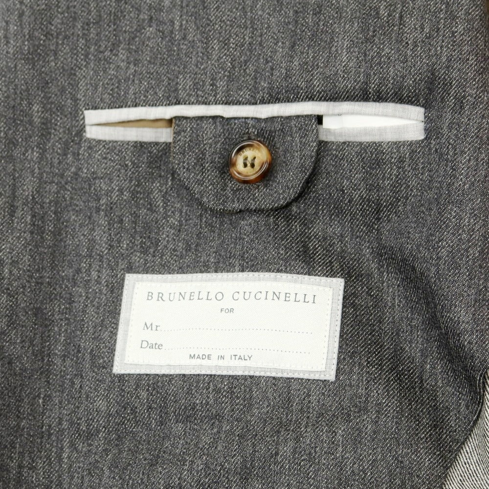 【新品】ブルネロクチネリ Brunello Cucinelli ツイルウール テーラードジャケット グレー【サイズ48】【 状態ランクN 】【 メンズ 】 [DPD]