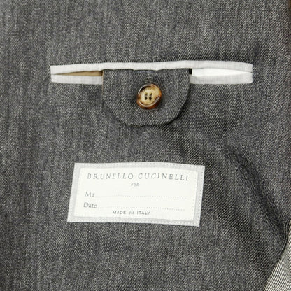 【新品】ブルネロクチネリ Brunello Cucinelli ツイルウール テーラードジャケット グレー【 48 】【 状態ランクN 】【 メンズ 】