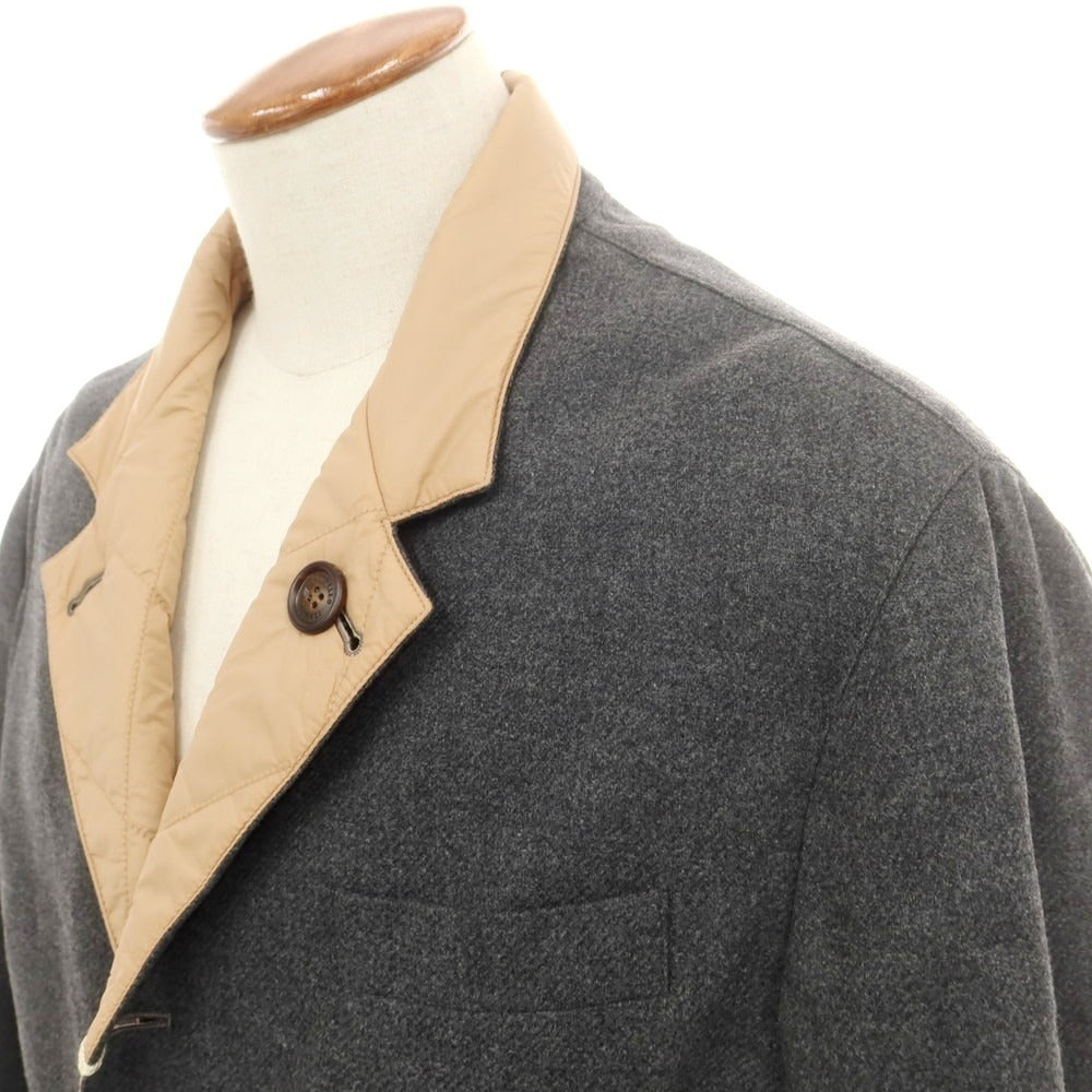 【新品】ブルネロクチネリ Brunello Cucinelli ウールシルクカシミヤ キルティング リバーシブルジャケット ダークグレーxベージュ【 Ｍ 】【 状態ランクN 】【 メンズ 】