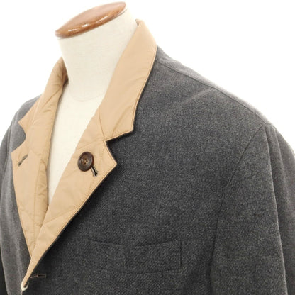 【新品】ブルネロクチネリ Brunello Cucinelli ウールシルクカシミヤ キルティング リバーシブルジャケット ダークグレーxベージュ【 Ｍ 】【 状態ランクN 】【 メンズ 】