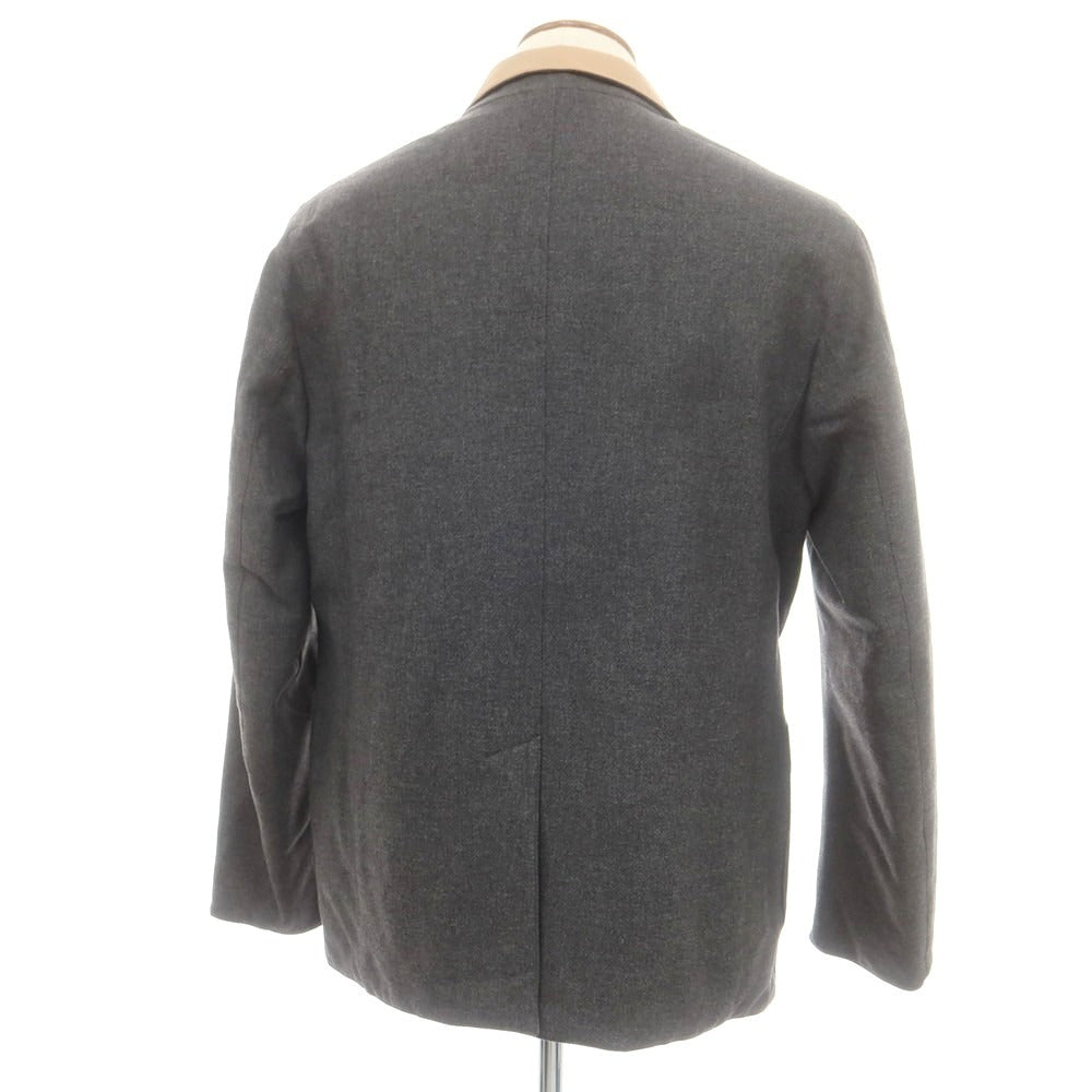 【新品】ブルネロクチネリ Brunello Cucinelli ウールシルクカシミヤ キルティング リバーシブルジャケット ダークグレーxベージュ【 Ｍ 】【 状態ランクN 】【 メンズ 】