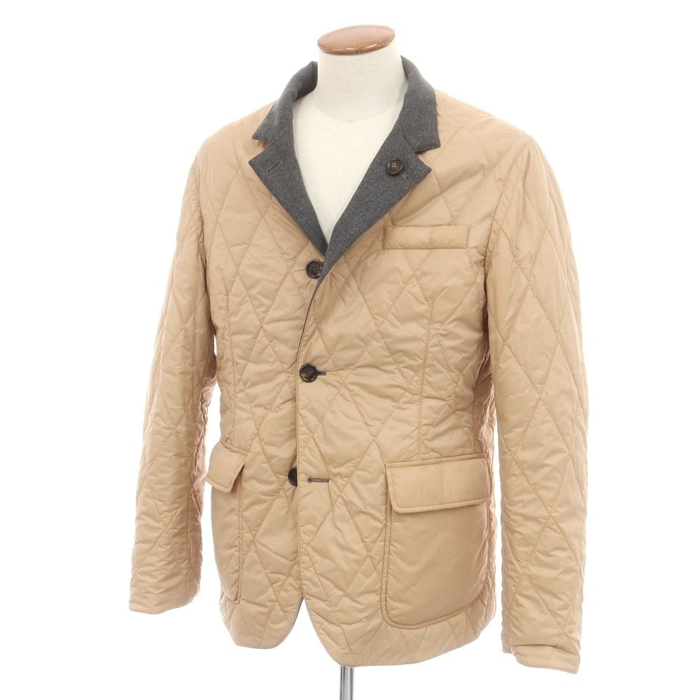 【新品】ブルネロクチネリ Brunello Cucinelli ウールシルクカシミヤ キルティング リバーシブルジャケット ダークグレーxベージュ【 Ｍ 】【 状態ランクN 】【 メンズ 】