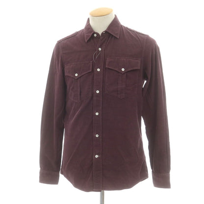 【新品】ブルネロクチネリ Brunello Cucinelli コーデュロイ ミリタリーシャツ ワインパープル【 XS 】【 状態ランクN 】【 メンズ 】