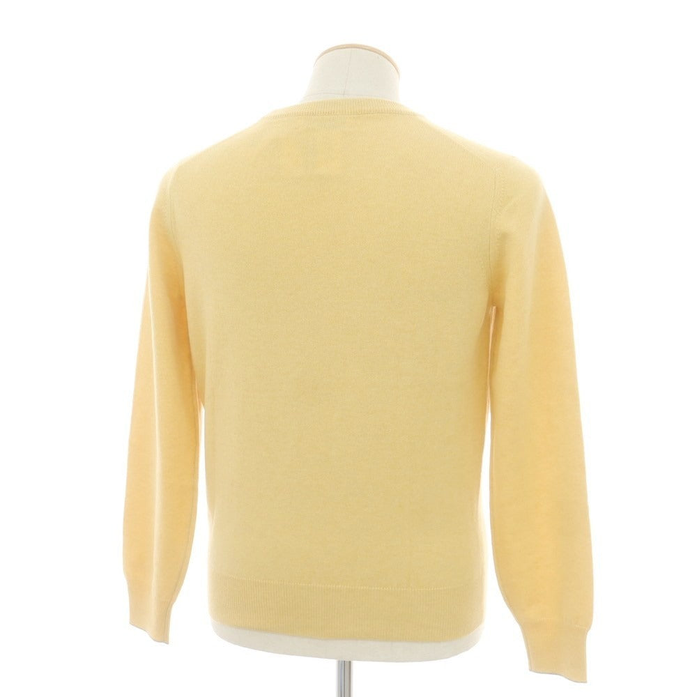 【新品】ブルネロクチネリ Brunello Cucinelli カシミヤ クルーネックニット ライトイエロー【 42 】【 状態ランクN 】【 メンズ 】