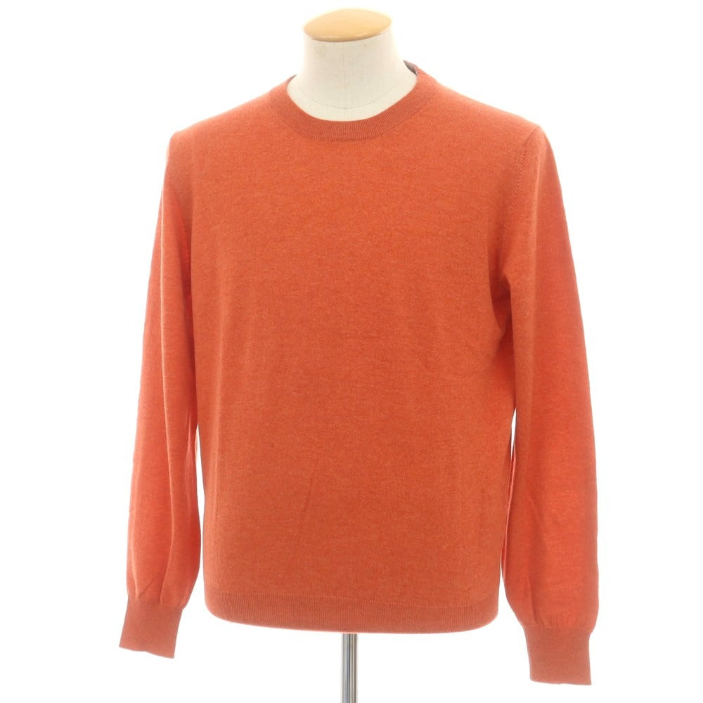 【新品】ブルネロクチネリ Brunello Cucinelli カシミヤ クルーネックニット オレンジ【 46 】【 状態ランクN 】【 メンズ 】