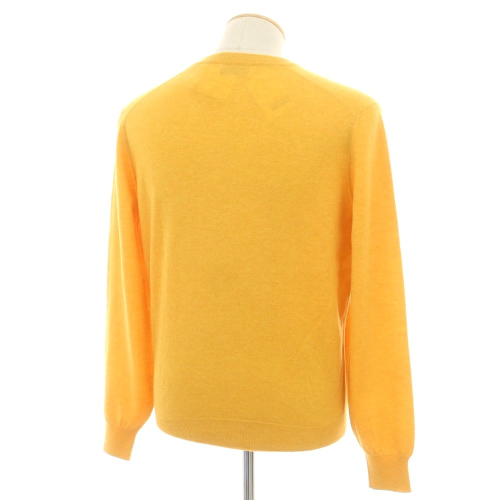 【新品】ブルネロクチネリ Brunello Cucinelli カシミヤ Vネックニット オレンジイエロー【サイズ46】【 状態ランクN 】【 メンズ 】 [DPD]