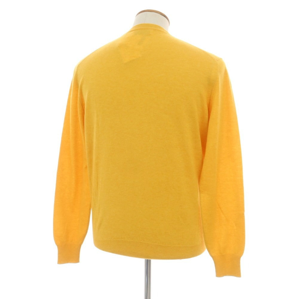 【新品】ブルネロクチネリ Brunello Cucinelli カシミヤ Vネックニット オレンジイエロー【 48 】【 状態ランクN 】【 メンズ 】