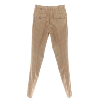【新品】ブルネロクチネリ Brunello Cucinelli ウール ストライプ カジュアルスラックスパンツ ベージュxグレー【 44 】【 状態ランクN 】【 メンズ 】