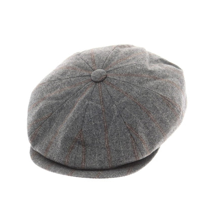 【新品】ブルネロクチネリ Brunello Cucinelli ウールシルクカシミヤ ハンチング 帽子 グレーxブラウン【 M 】【 状態ランクN 】【 メンズ 】