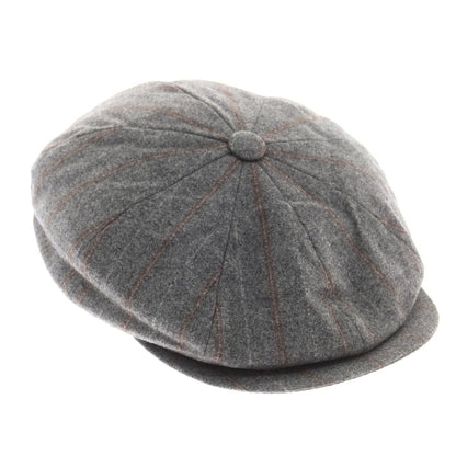 【新品】ブルネロクチネリ Brunello Cucinelli ウールシルクカシミヤ ハンチング 帽子 グレーxブラウン【 M 】【 状態ランクN 】【 メンズ 】