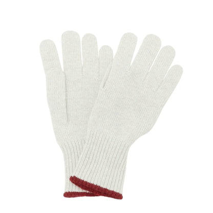 【新品】ブルネロクチネリ Brunello Cucinelli カシミヤ 手袋 ニットグローブ ライトグレーxワインレッド【 M 】【 状態ランクN 】【 メンズ 】