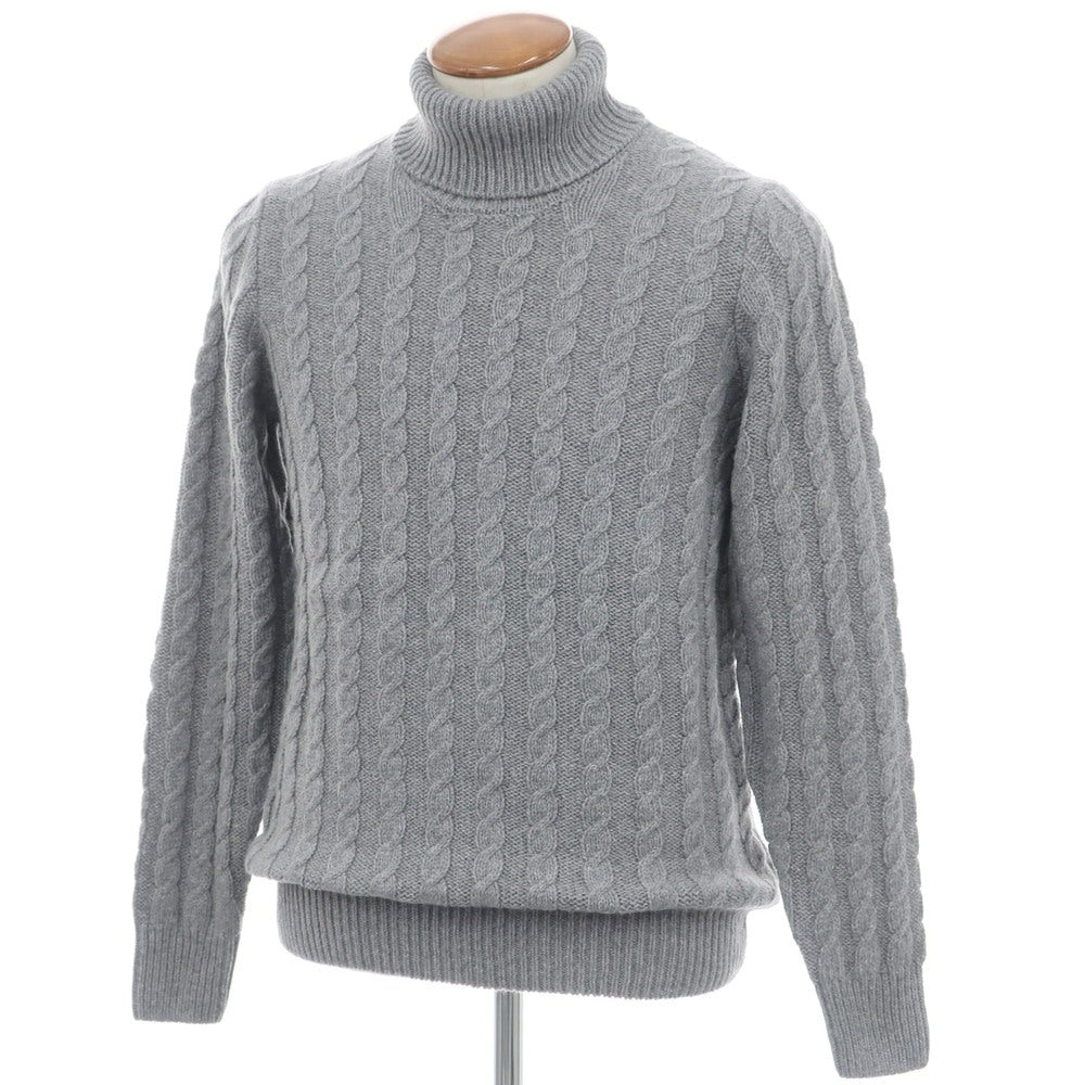 【新品】ザノーネ ZANONE ケーブル編み アルパカウール タートルネック プルオーバーニット グレー【 48 】【 状態ランクN 】【 メンズ 】