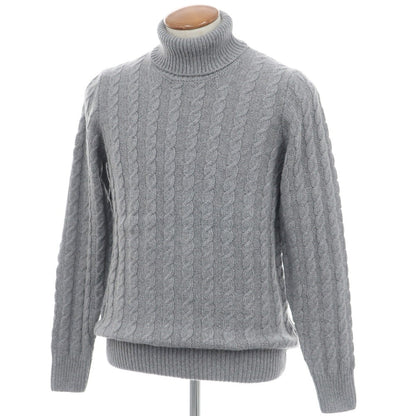 【新品】ザノーネ ZANONE ケーブル編み アルパカウール タートルネック プルオーバーニット グレー【 48 】【 状態ランクN 】【 メンズ 】