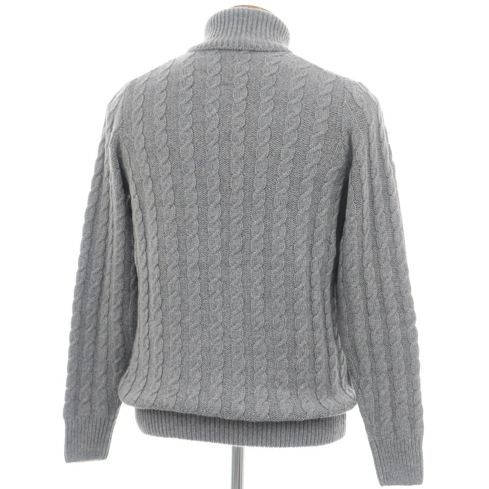【新品】ザノーネ ZANONE ケーブル編み アルパカウール タートルネック プルオーバーニット グレー【 48 】【 状態ランクN 】【 メンズ 】