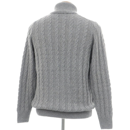 【新品】ザノーネ ZANONE ケーブル編み アルパカウール タートルネック プルオーバーニット グレー【 48 】【 状態ランクN 】【 メンズ 】