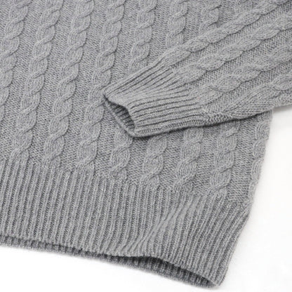 【新品】ザノーネ ZANONE ケーブル編み アルパカウール タートルネック プルオーバーニット グレー【 48 】【 状態ランクN 】【 メンズ 】