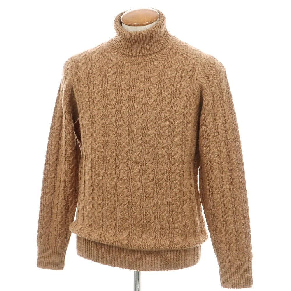 【新品】ザノーネ ZANONE ケーブル編み アルパカウール タートルネック プルオーバーニット ライトブラウン【 48 】【 状態ランクN 】【 メンズ 】