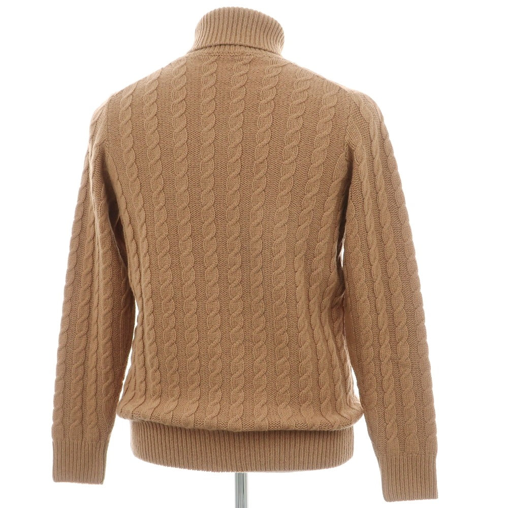 【新品】ザノーネ ZANONE ケーブル編み アルパカウール タートルネック プルオーバーニット ライトブラウン【 48 】【 状態ランクN 】【 メンズ 】