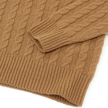 【新品】ザノーネ ZANONE ケーブル編み アルパカウール タートルネック プルオーバーニット ライトブラウン【 48 】【 状態ランクN 】【 メンズ 】