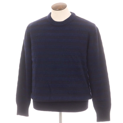 【新品】ザノーネ ZANONE ウール ボーダー クルーネック プルオーバーニット ネイビーxダークネイビー【 52 】【 状態ランクN 】【 メンズ 】