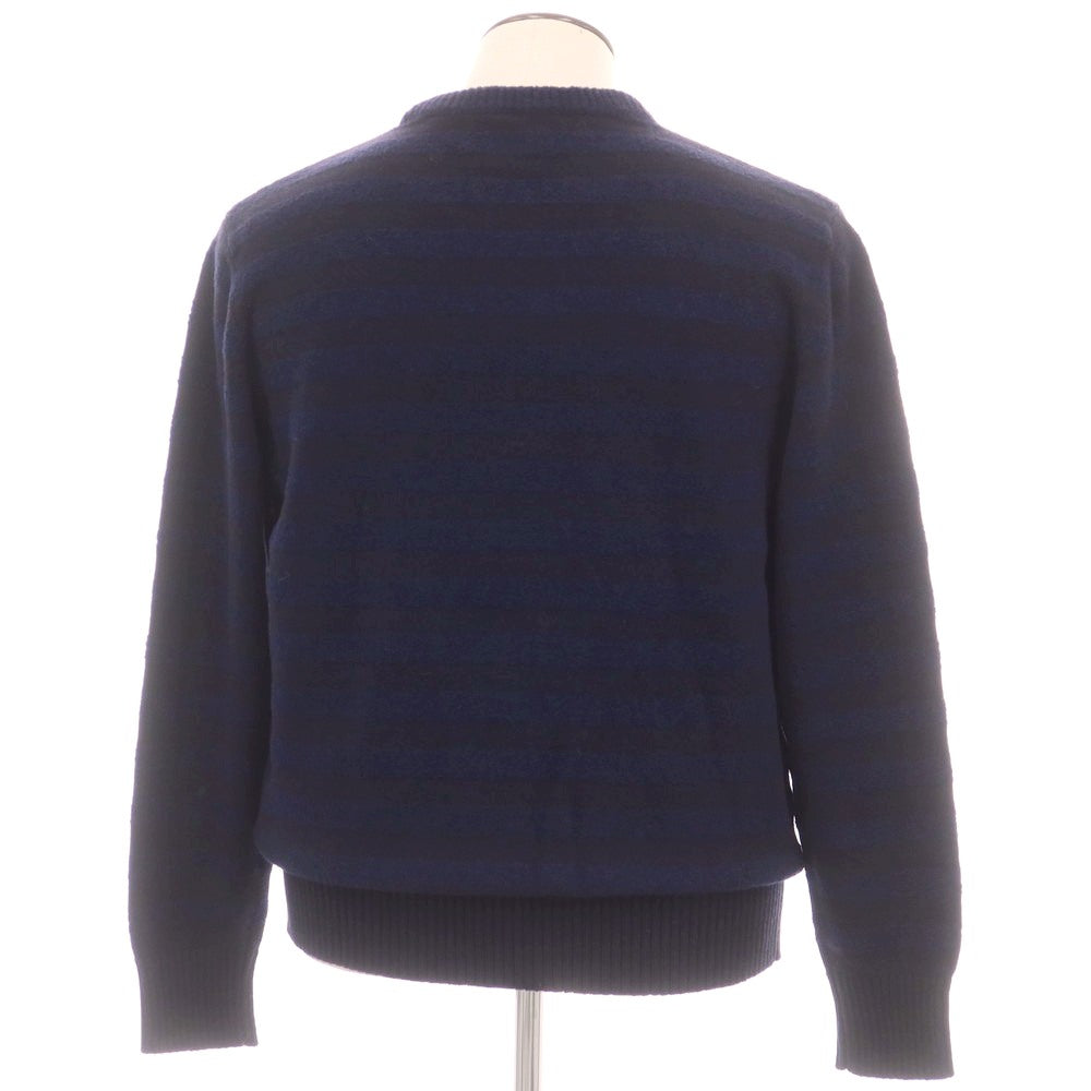 【新品】ザノーネ ZANONE ウール ボーダー クルーネック プルオーバーニット ネイビーxダークネイビー【 52 】【 状態ランクN 】【 メンズ 】