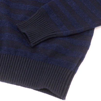【新品】ザノーネ ZANONE ウール ボーダー クルーネック プルオーバーニット ネイビーxダークネイビー【 52 】【 状態ランクN 】【 メンズ 】