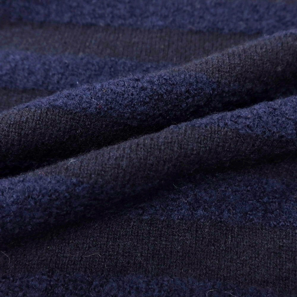 【新品】ザノーネ ZANONE ウール ボーダー クルーネック プルオーバーニット ネイビーxダークネイビー【 52 】【 状態ランクN 】【 メンズ 】