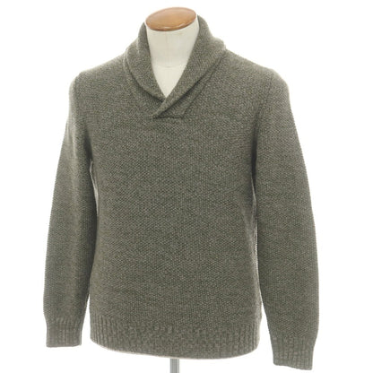 【新品】ザノーネ ZANONE ウール ショールカラー プルオーバーニット オリーブxグレー【 46 】【 状態ランクN 】【 メンズ 】
