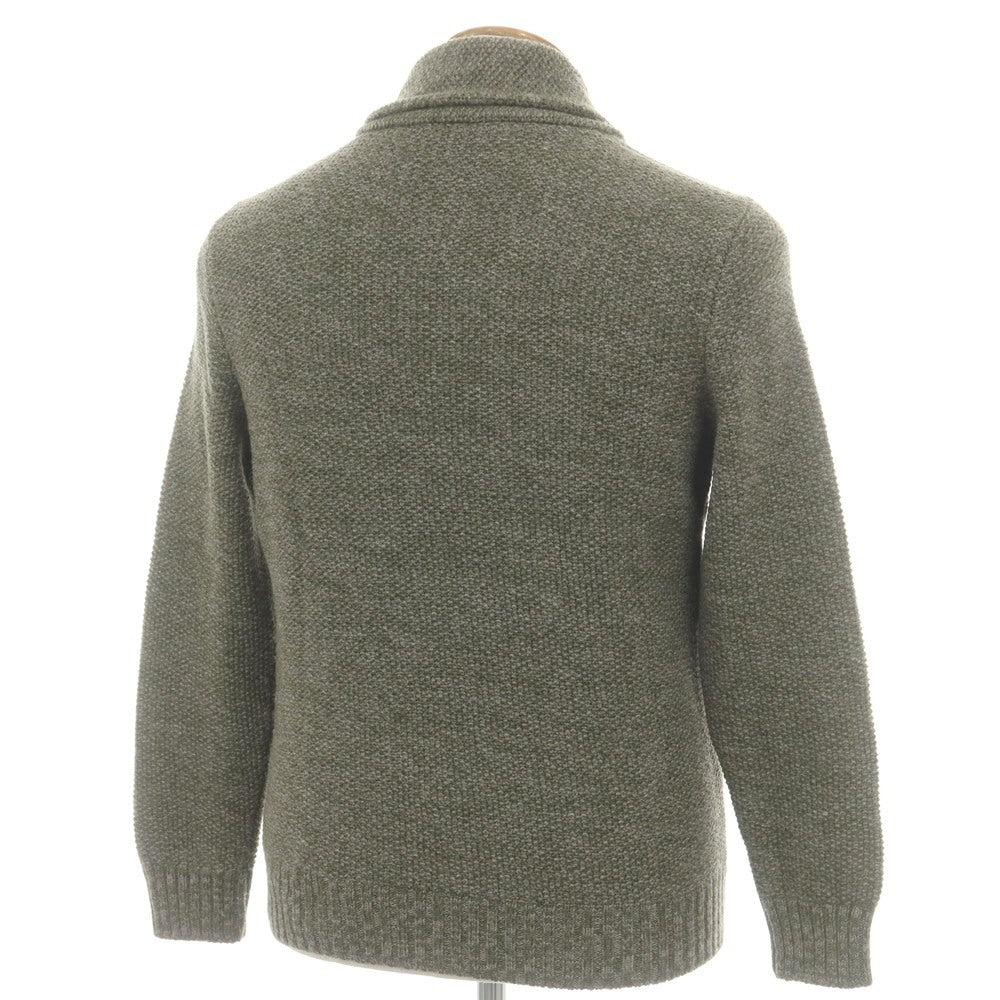 【新品】ザノーネ ZANONE ウール ショールカラー プルオーバーニット オリーブxグレー【 46 】【 状態ランクN 】【 メンズ 】