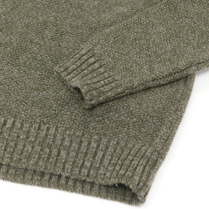 【新品】ザノーネ ZANONE ウール ショールカラー プルオーバーニット オリーブxグレー【 46 】【 状態ランクN 】【 メンズ 】