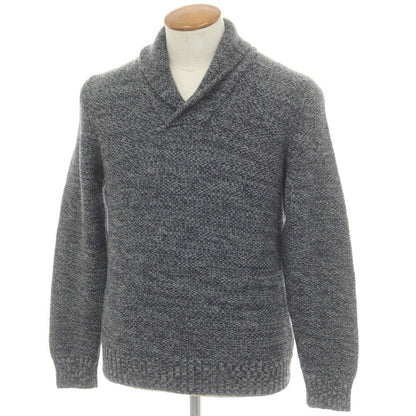 【新品】ザノーネ ZANONE ウール ショールカラー プルオーバーニット グレーxネイビー【 46 】【 状態ランクN 】【 メンズ 】