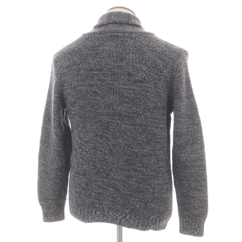 【新品】ザノーネ ZANONE ウール ショールカラー プルオーバーニット グレーxネイビー【 46 】【 状態ランクN 】【 メンズ 】