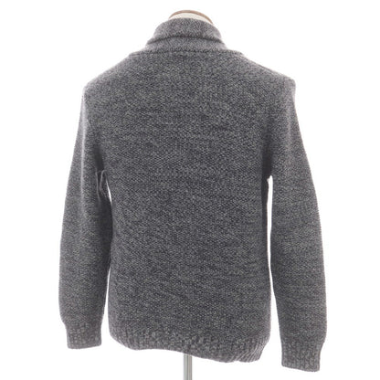 【新品】ザノーネ ZANONE ウール ショールカラー プルオーバーニット グレーxネイビー【 46 】【 状態ランクN 】【 メンズ 】