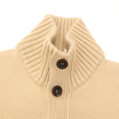 【新品】ザノーネ ZANONE CHIOTO キョート ミドルゲージ カシミヤ スタンドカラー カーディガン ベージュ【 46 】【 状態ランクN 】【 メンズ 】