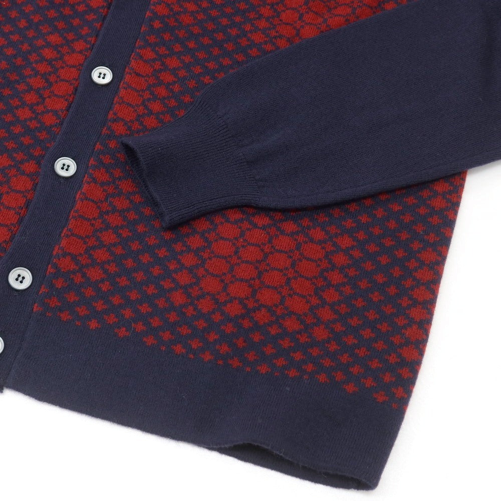 【新品】ザノーネ ZANONE ウール ニット カーディガン ネイビーxレッド【 48 】【 状態ランクN 】【 メンズ 】