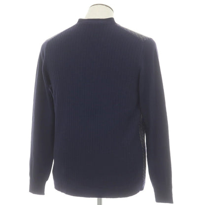 【新品】ザノーネ ZANONE ウール ニット カーディガン ネイビーxグレー【 52 】【 状態ランクN 】【 メンズ 】