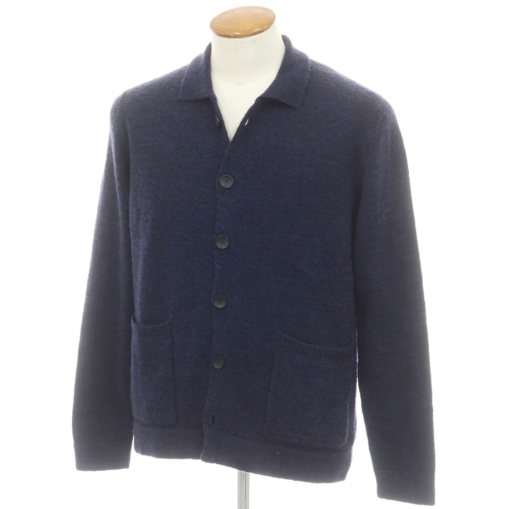 【新品】ザノーネ ZANONE ウールナイロン 襟付き ニット カーディガン ネイビー【 48 】【 状態ランクN 】【 メンズ 】