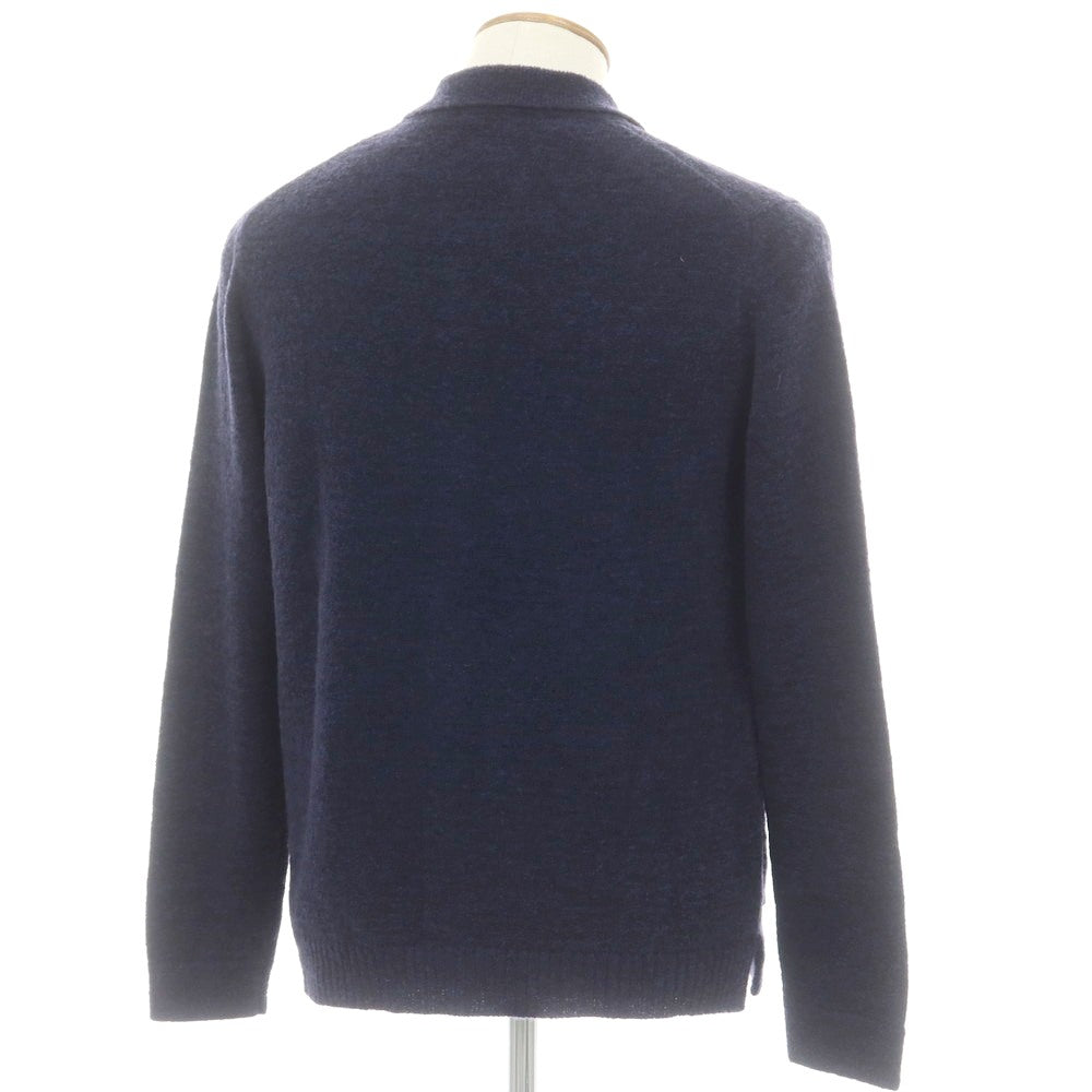 【新品】ザノーネ ZANONE ウールナイロン 襟付き ニット カーディガン ネイビー【 48 】【 状態ランクN 】【 メンズ 】